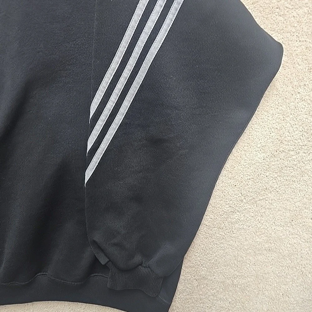 Retro Adidas USA Black Sweatshirt Mens XL Three Stripe Crewneck Athleisure‎